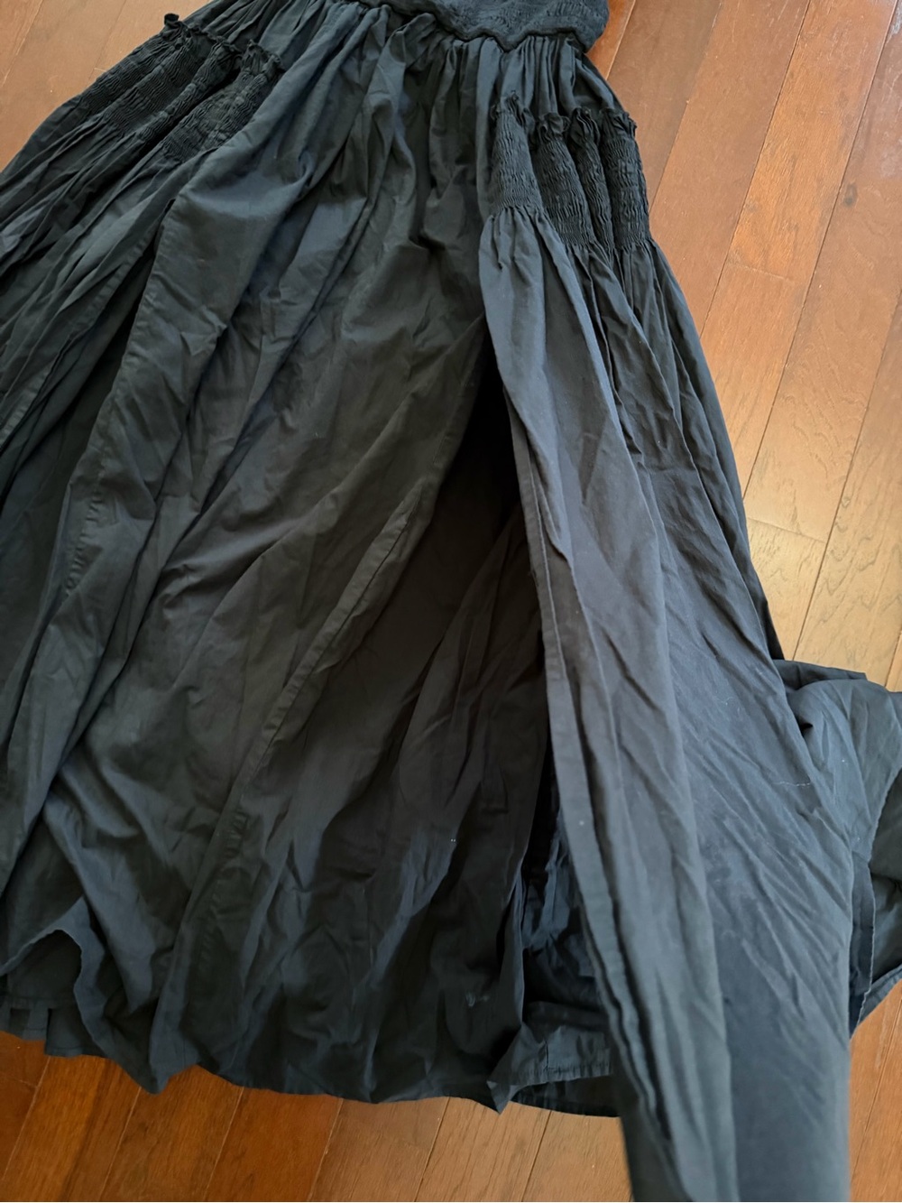 Commense Black Maxi Dress Smocked Bodice Sleeveless Tiered Long Dress size S - Picture 14 of 15